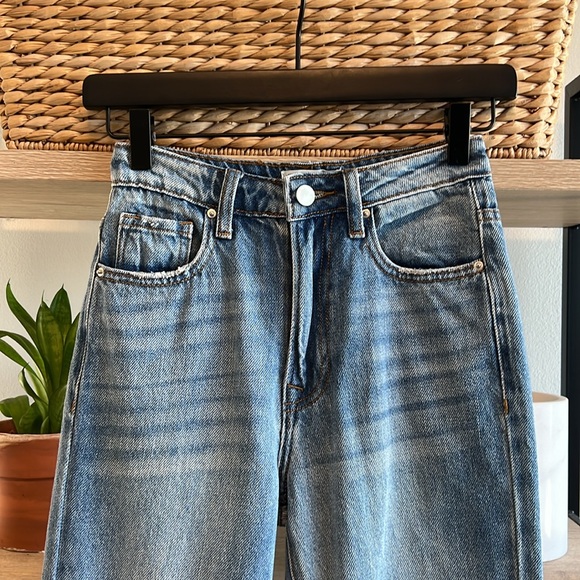 Shop Stevie Mid-Rise Distressed Straight Leg Ankle Raw Hem Jean, 24 - Picture 2 of 9